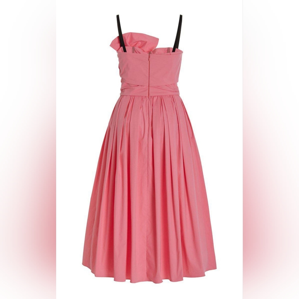 $2,725 NEW CAROLINA HERRERA CANDY PINK BOW COTTON DRESS 2 - Picture 5 of 9